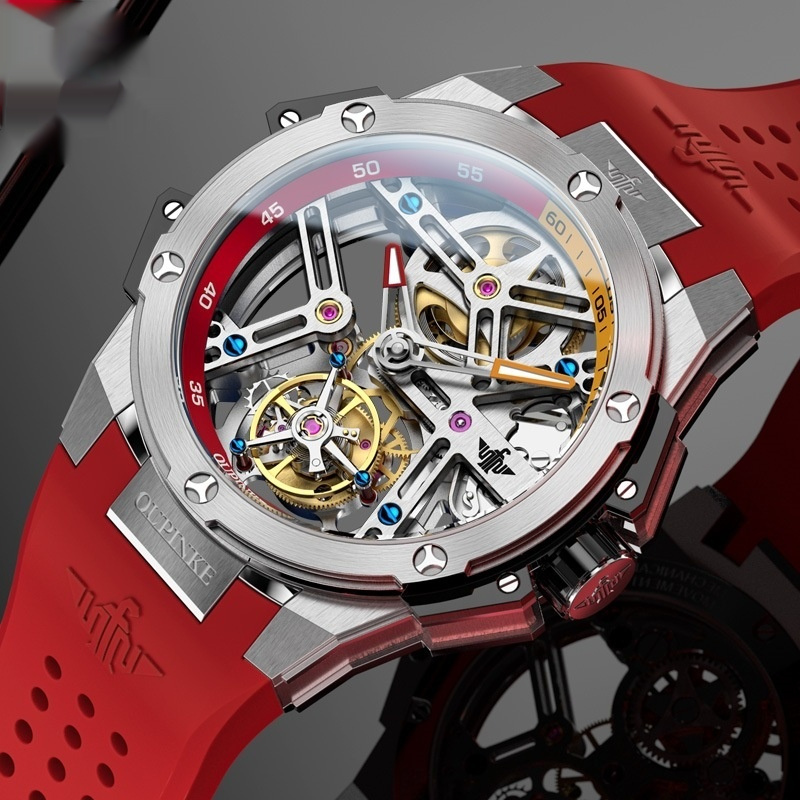 Flywheel Mechanical Mens Watch Silicone Waterproof Mens - Image 2