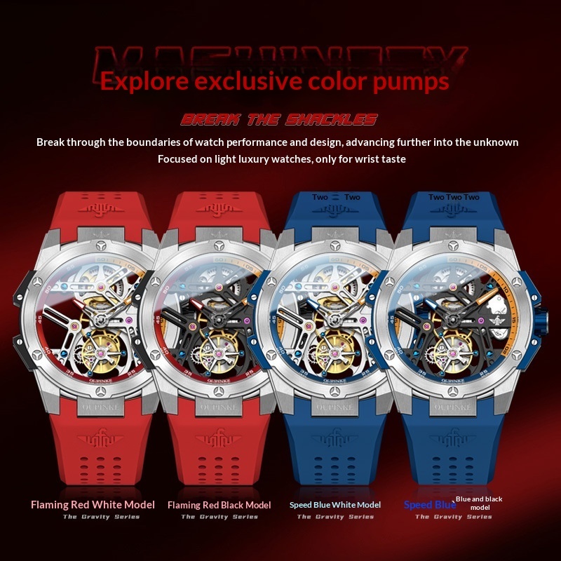 Flywheel Mechanical Mens Watch Silicone Waterproof Mens - Image 6