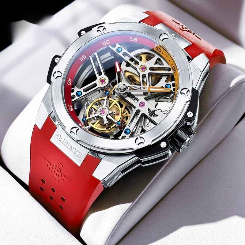 Flywheel Mechanical Mens Watch Silicone Waterproof Mens - Image 4