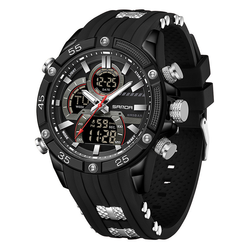 Multifunctional Mens Electronic Watch Waterproof, Luminous, With Alarm - Image 5