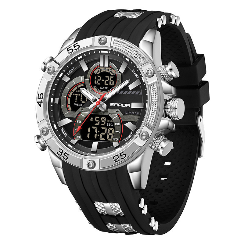 Multifunctional Mens Electronic Watch Waterproof, Luminous, With Alarm - Image 2